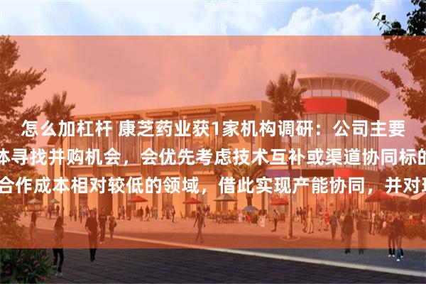 怎么加杠杆 康芝药业获1家机构调研：公司主要围绕以儿童大健康为主体寻找并购机会，会优先考虑技术互补或渠道协同标的，着眼于合作成本相对较低的领域，借此实现产能协同，并对现有资产展开二次开发（附调研问答）