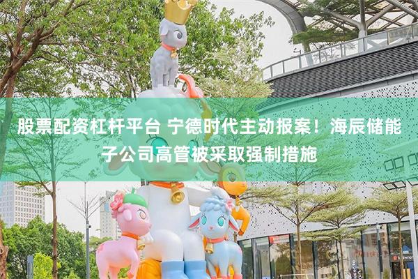 股票配资杠杆平台 宁德时代主动报案！海辰储能子公司高管被采取强制措施